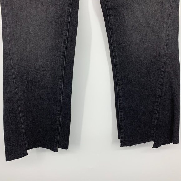 Mavi Jeans Black Anika Mid Rise Crop Flare Raw Hem NWT - Picture 5 of 11